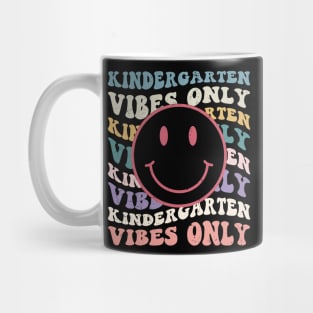 Hippie Kindergarten Vibes Teacher Kids 1st Day Of School , smile face Mug